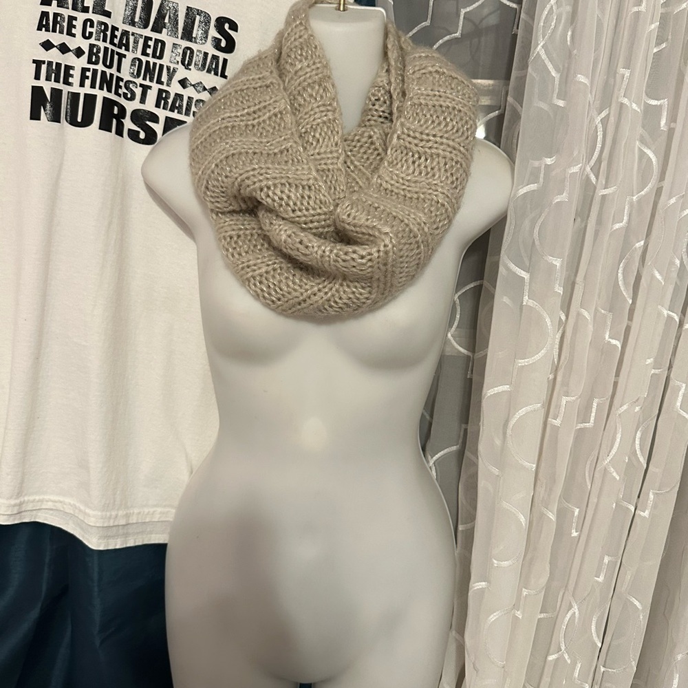 Cozy Beige Knit Scarf